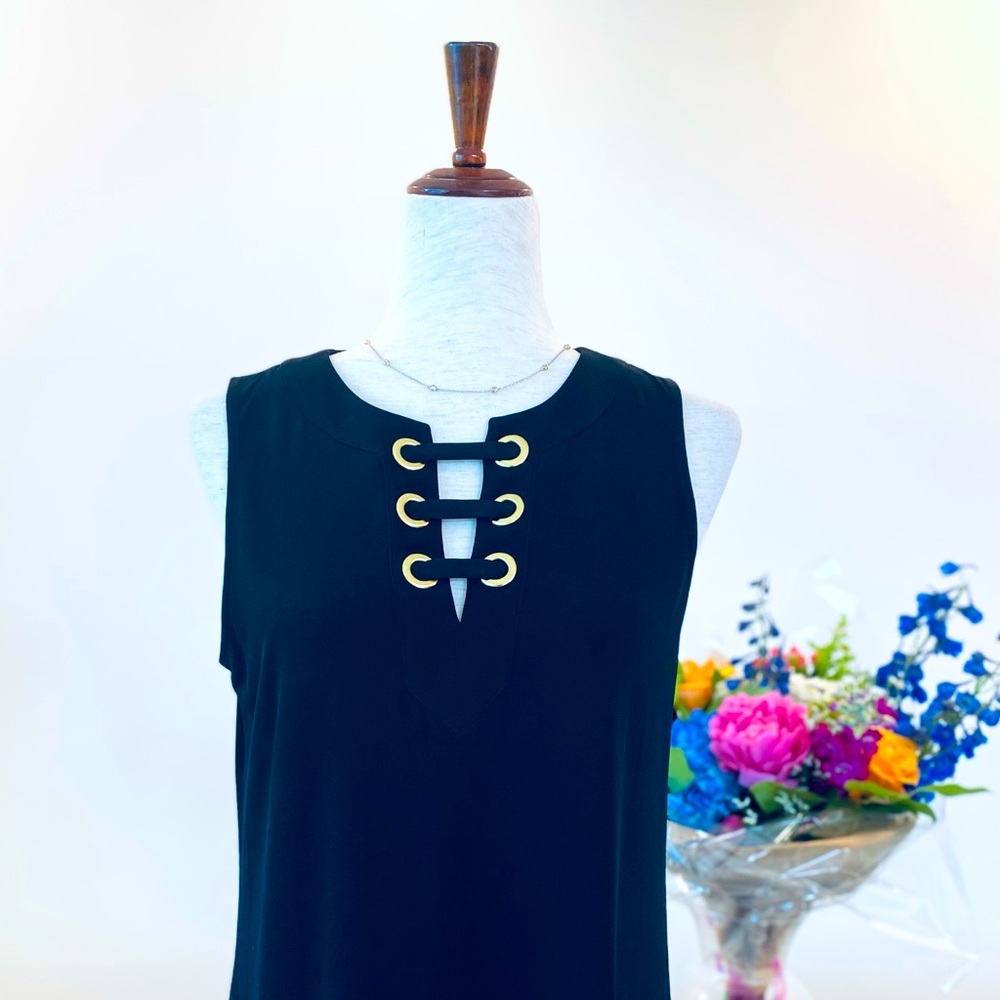 🦋MICHAEL Michael Kors Sleeveless Shift Dress, Size M, Black